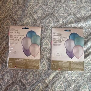 Vibrant Latex Balloons Set - Blue, Purple, White